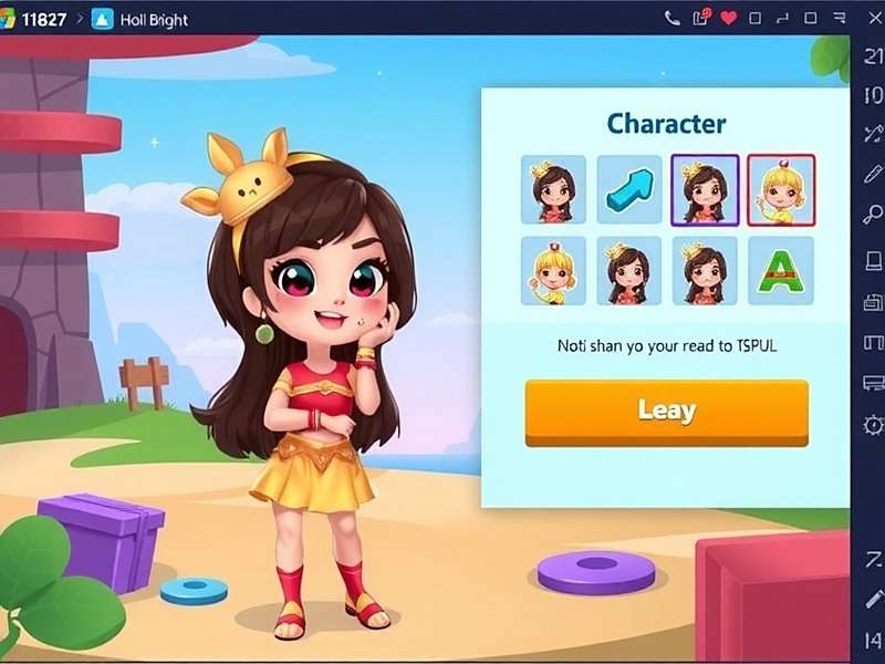 Holi Bright Adventure Character Customization Screen